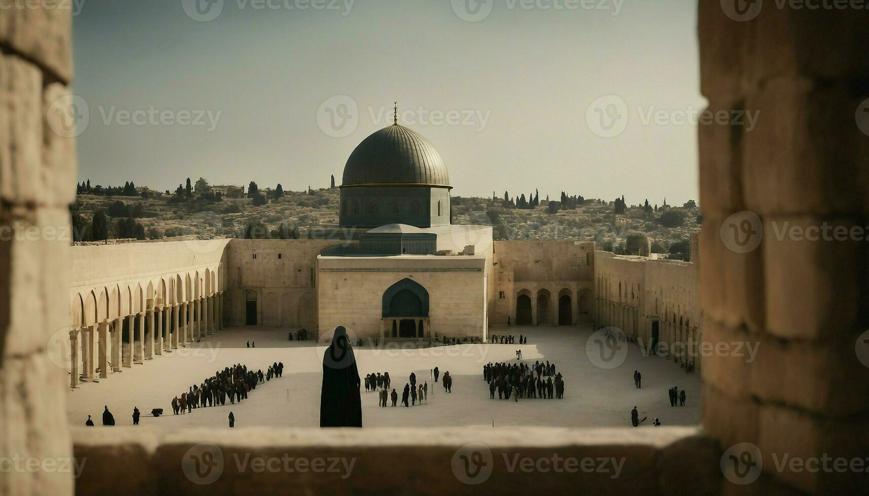 Mosque Al Aqsa in Palestine, Night View. photo