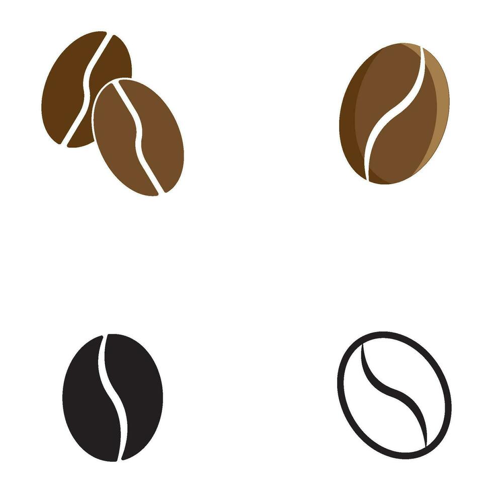 café frijoles conjunto icono vector