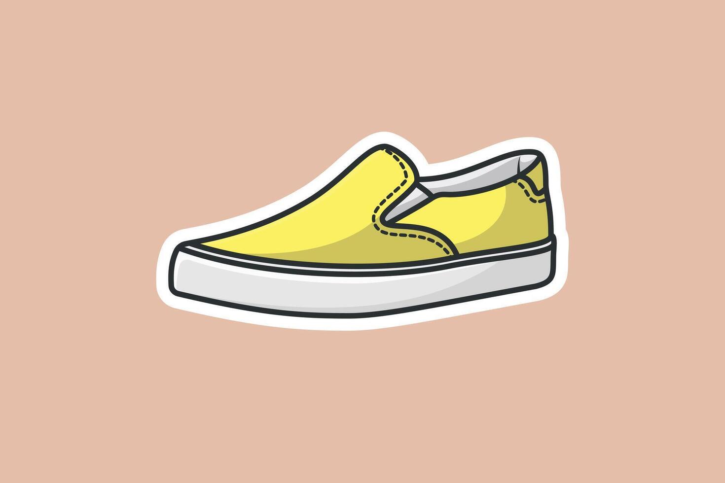 Running Shoe Sticker vector illustration. Fashion object Icon design concept. Boys outdoor fashion shoes sticker vector design with shadow.