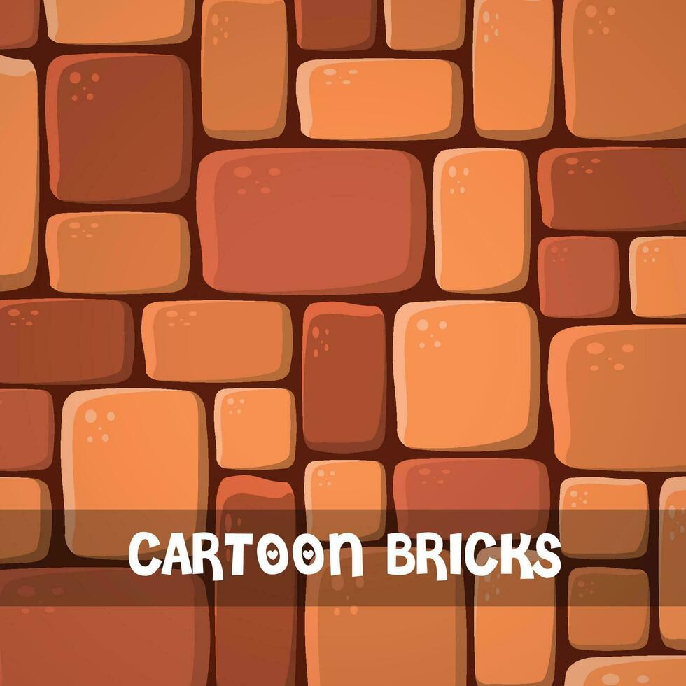 Vector illustration of pattern cartoon bricks wall, bright texture tiled background