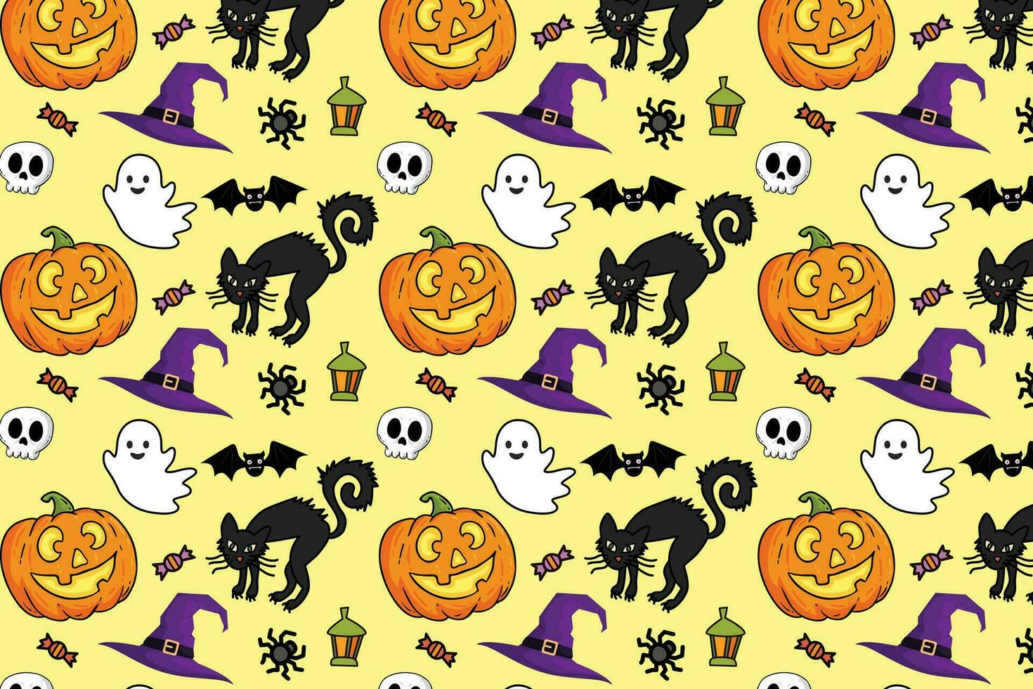 Funny Halloween Design Halloween Pattern Banner vector