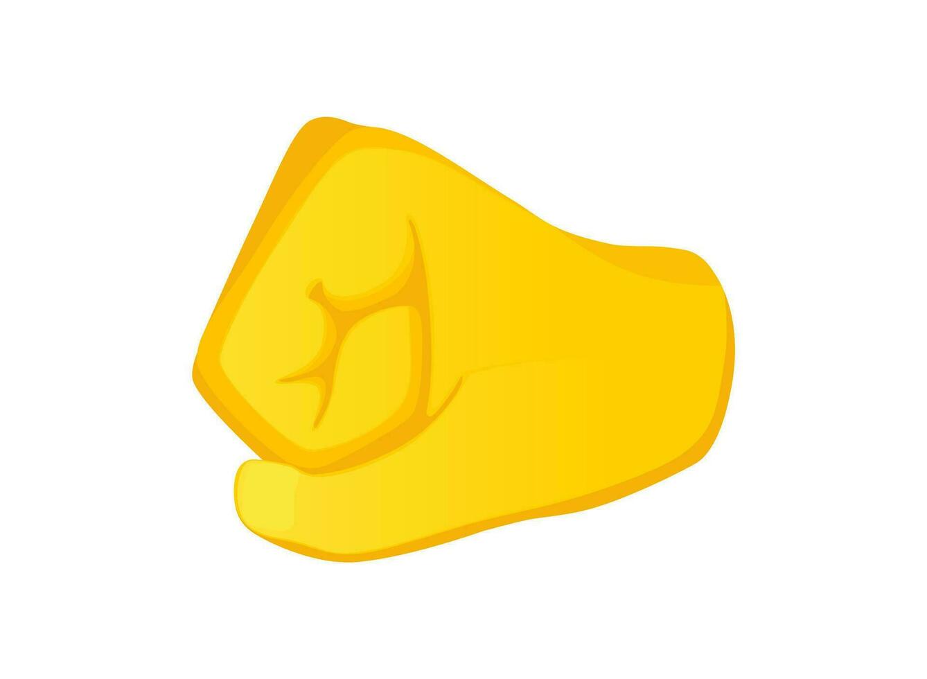 diseño de izquierda señalando amarillo puño icono. mano gesto emoji vector ilustración
