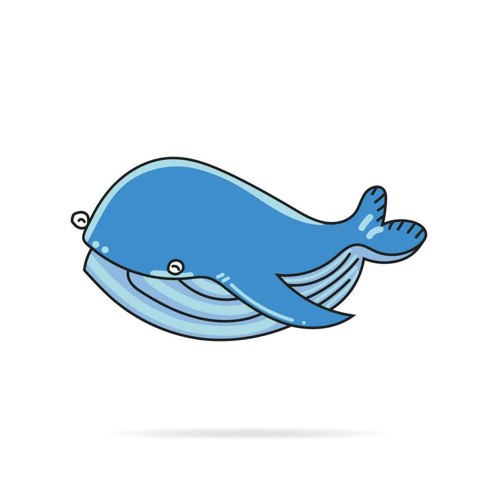 cute whale cartoon isolated on white background. vector