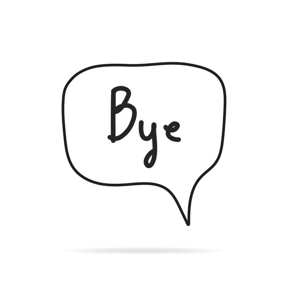 minimalistic style flat speech bubble banner Simple Text bye sign.  sticker label vector illustration.