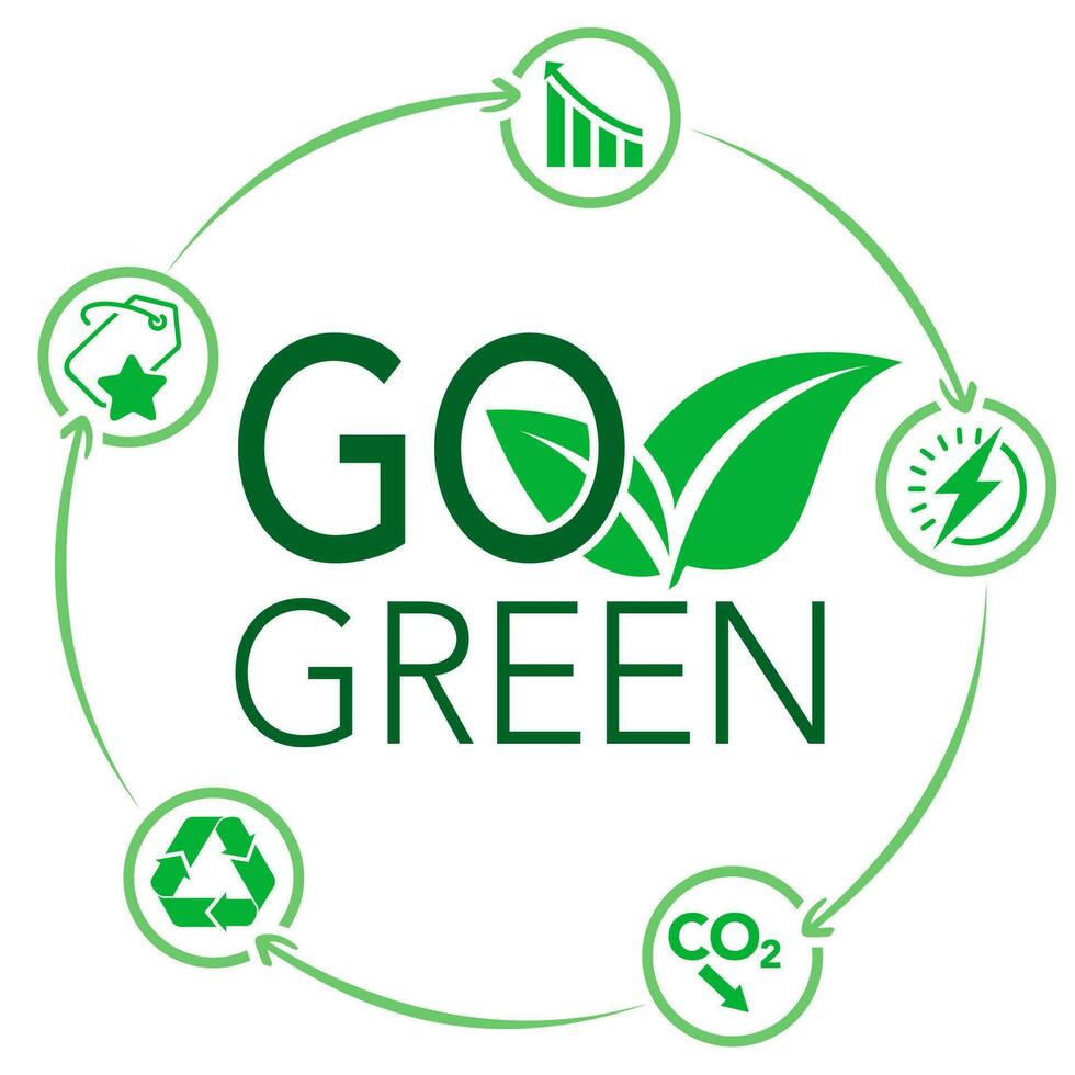 GO green iconos verdes de rec... vector