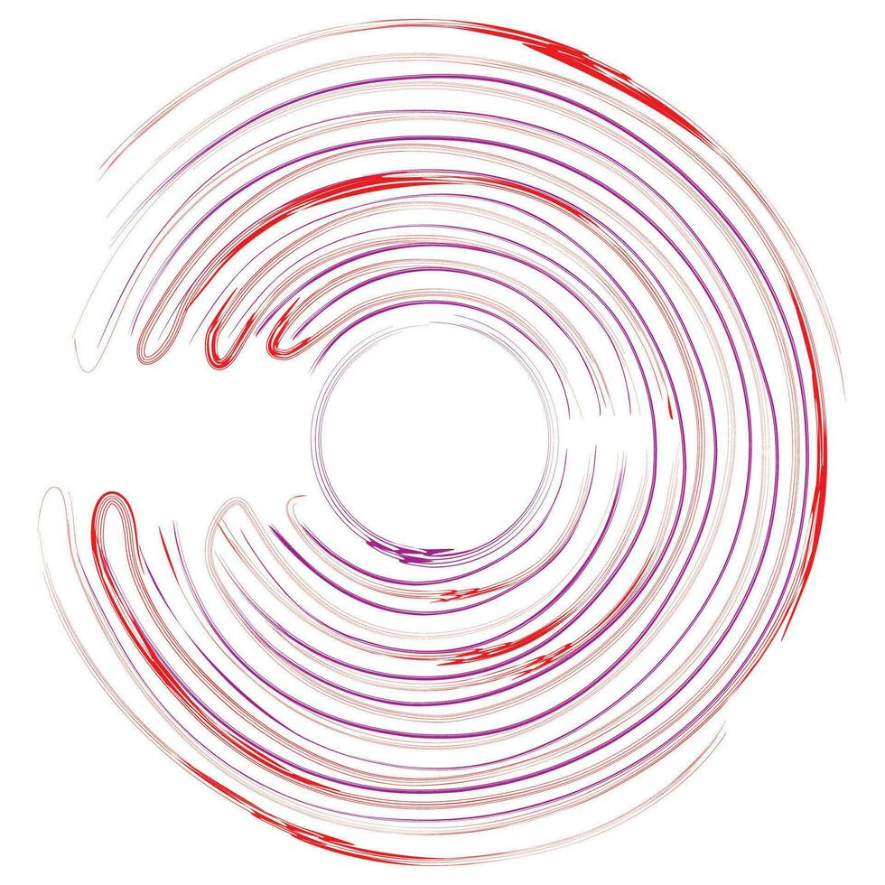 Modern and beautiful artistic circle graphic with red lines vector