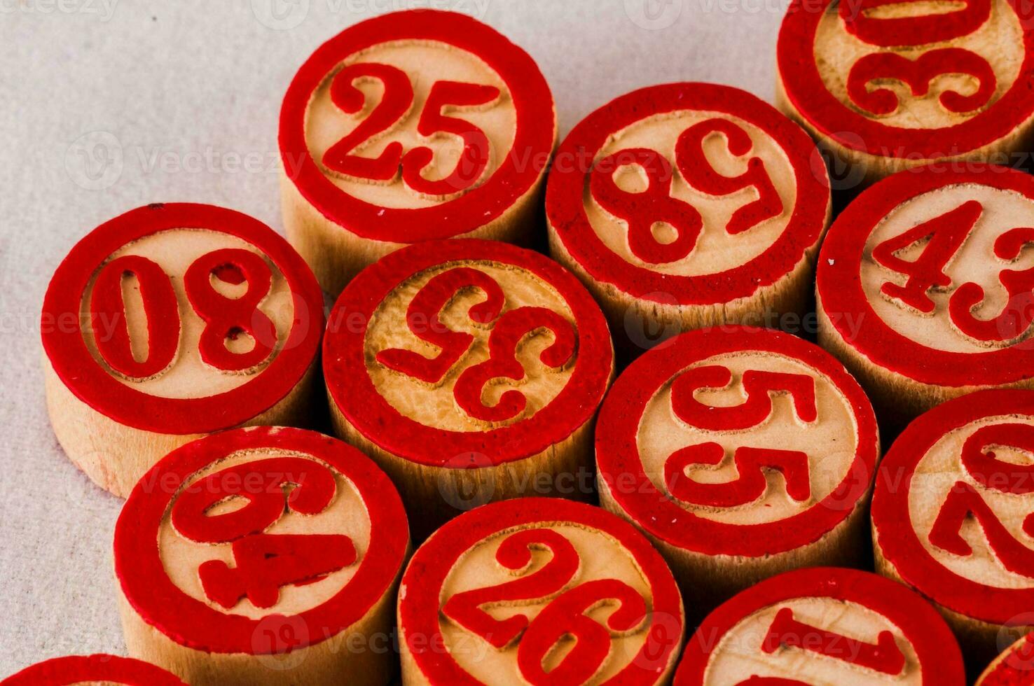 a close up of red rubber numbers photo