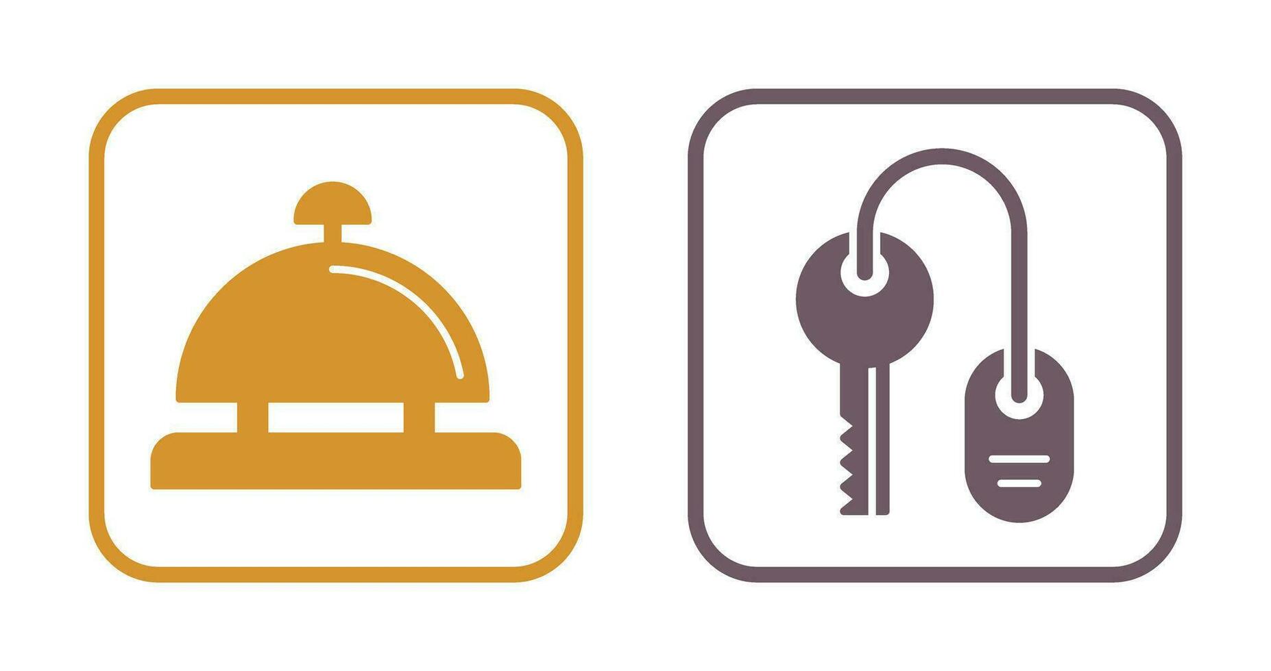 Room key and Desk Bell Icon vector