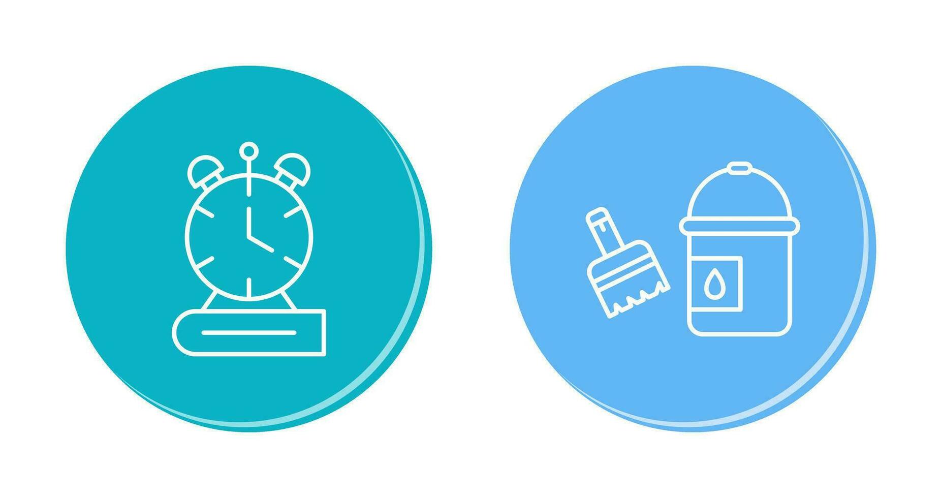 Paint Brush and Alarm Clock Icon vector