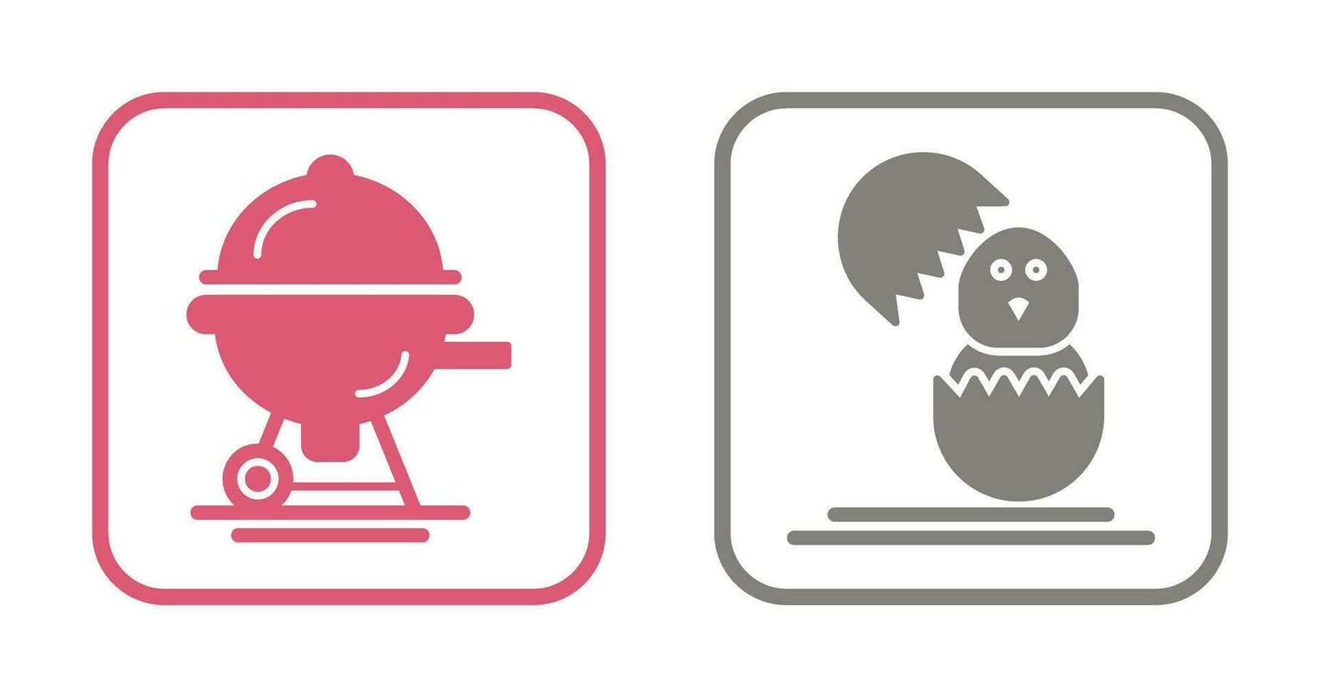 Barbecue and Chick Icon vector