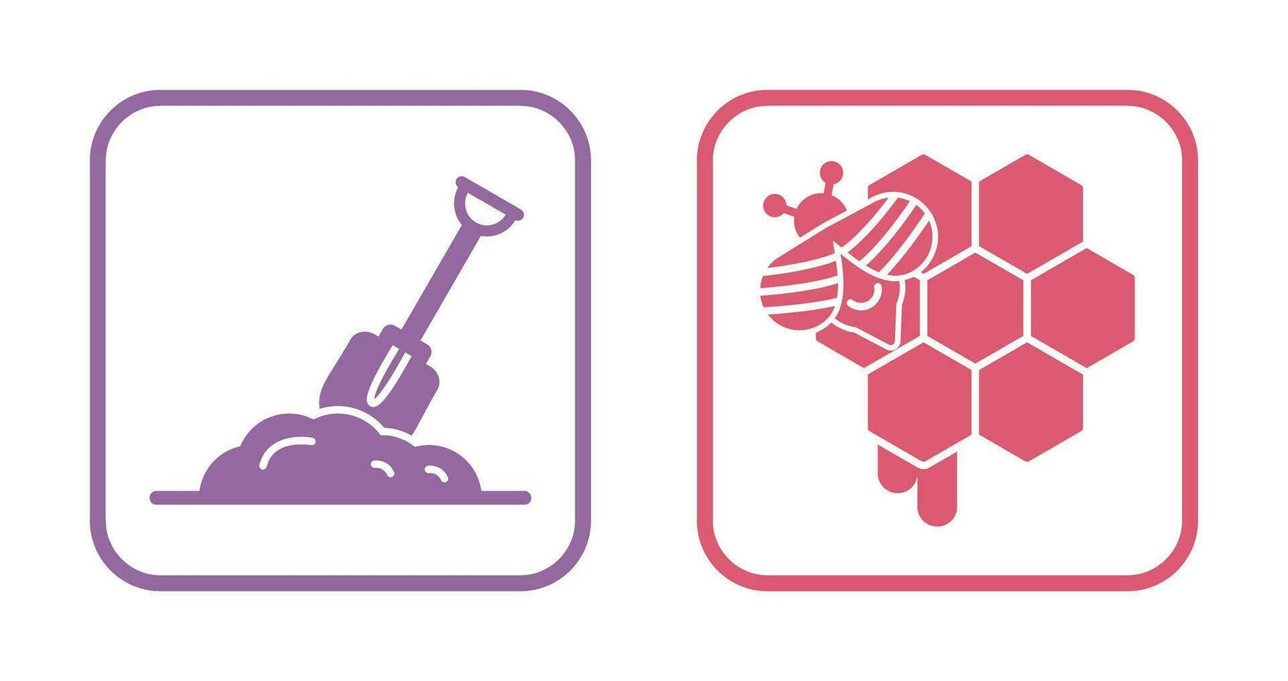 Digging and Honeycomb Icon vector