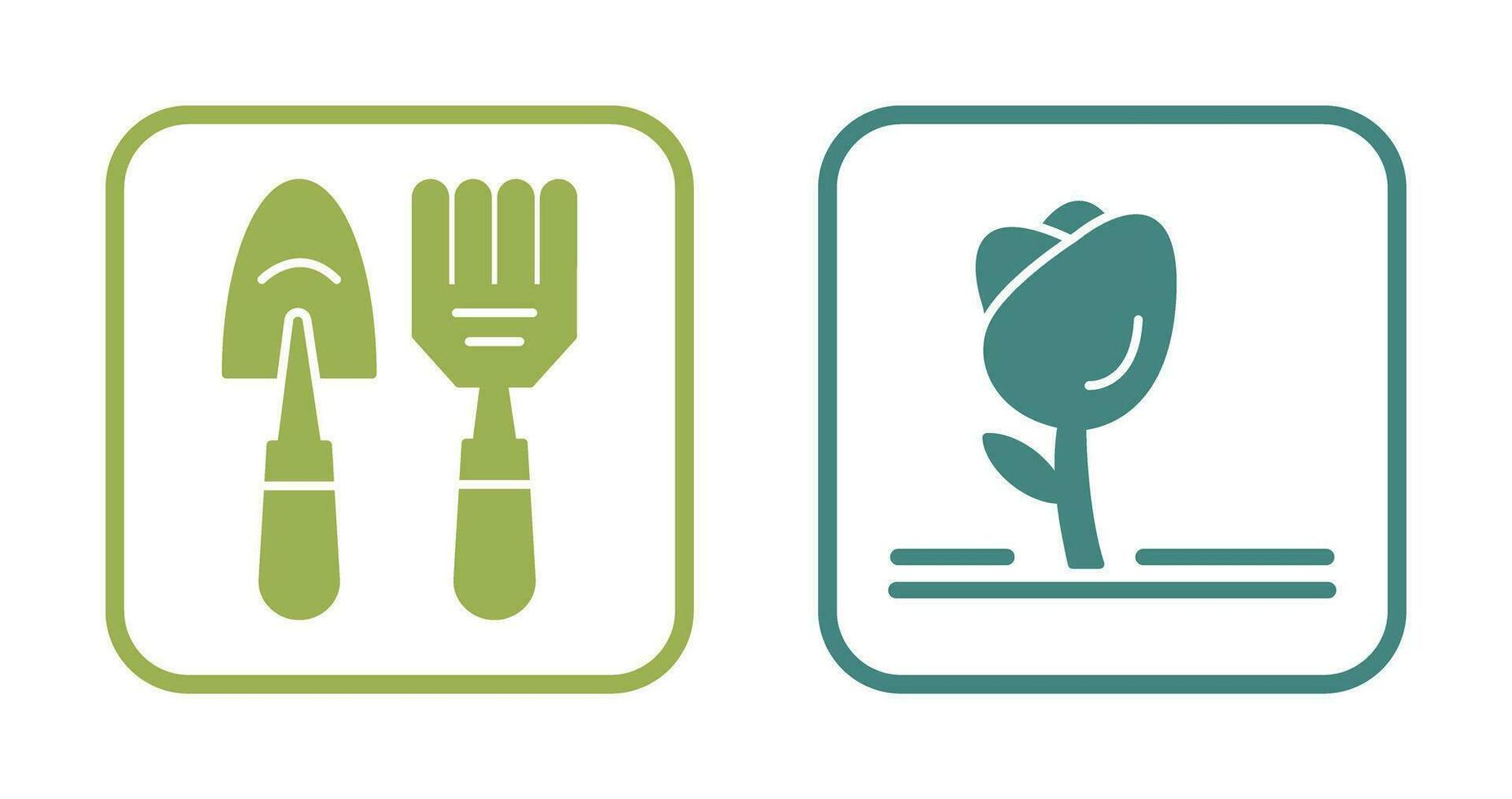 Gardening Tools and Tulip Icon vector