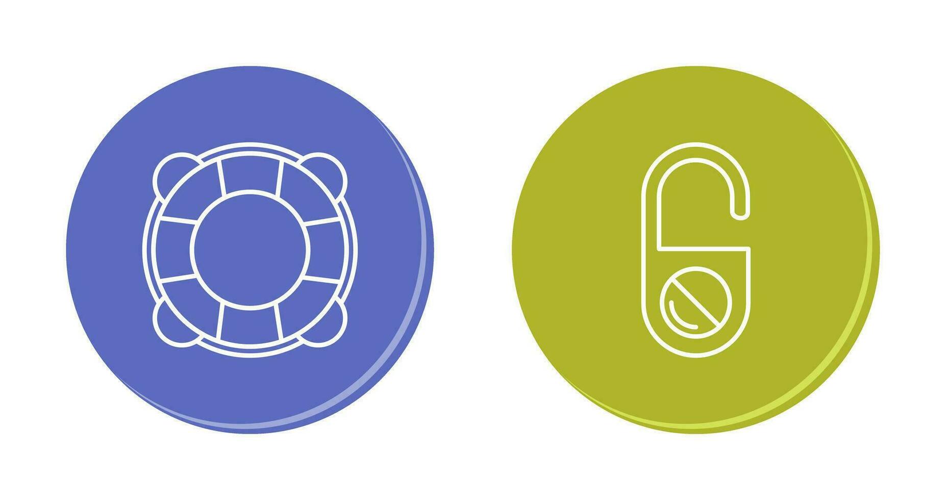 Life Preserver and Do Not Disturb Icon vector