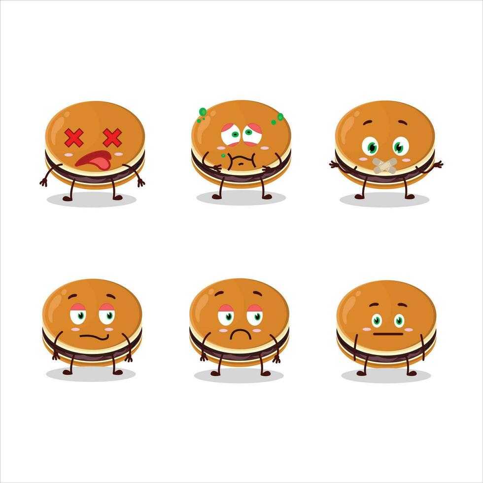 Dorayaki cartoon in character with nope expression vector