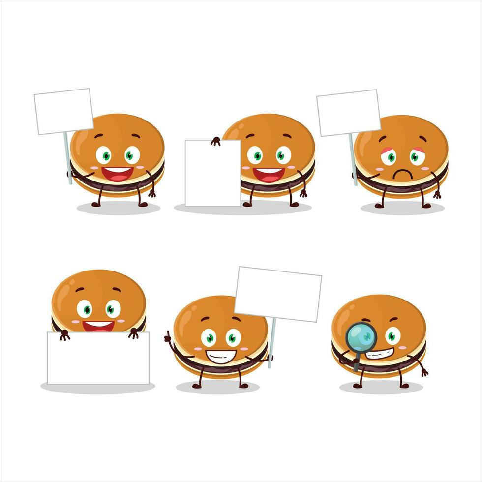 dorayaki dibujos animados en personaje traer información tablero vector