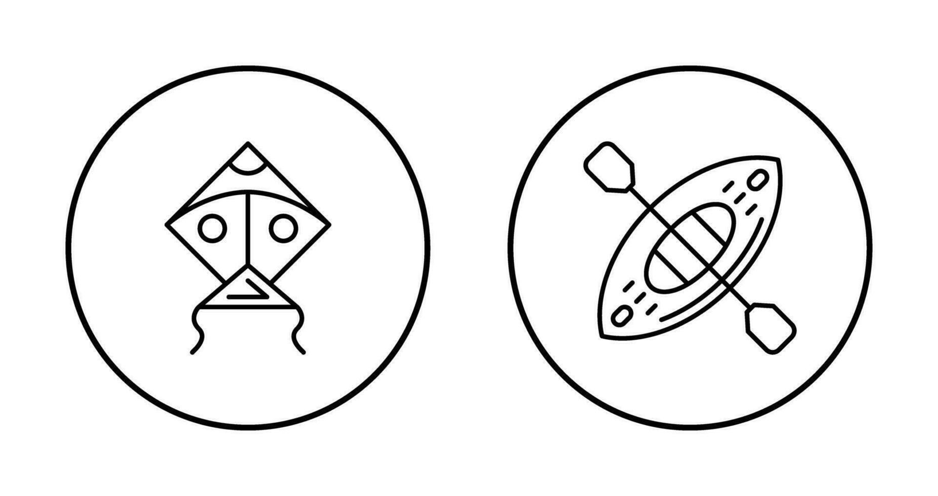 Kite and Kayak Icon vector