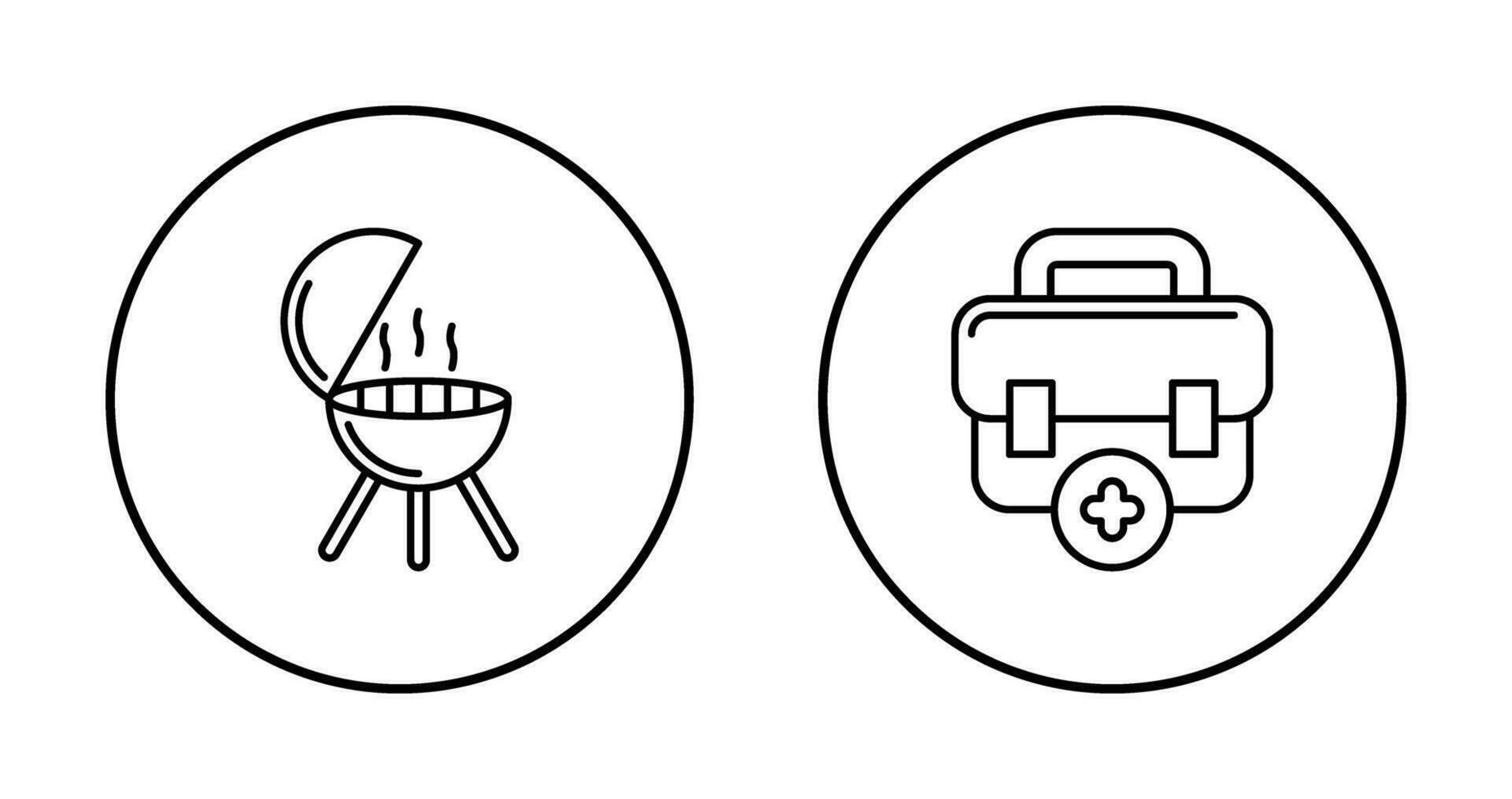 Bbq and First Aid Icon vector