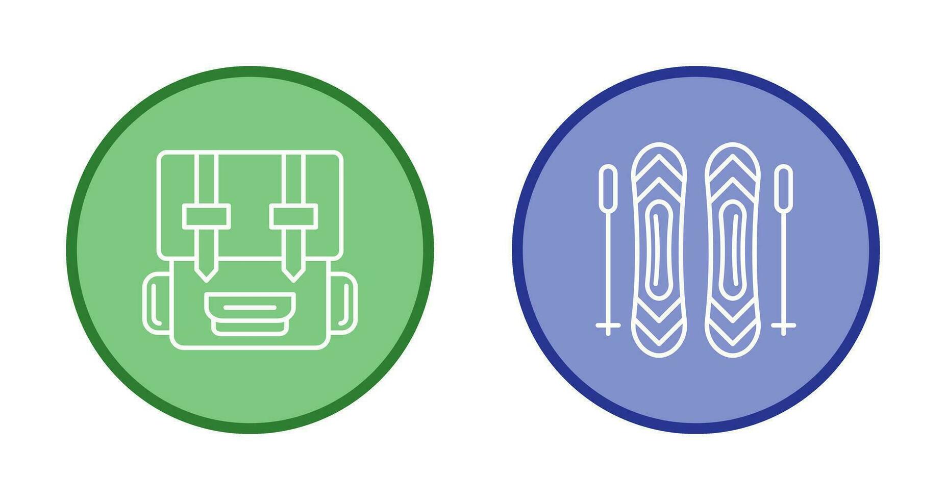 Backpack and Ski  Icon vector