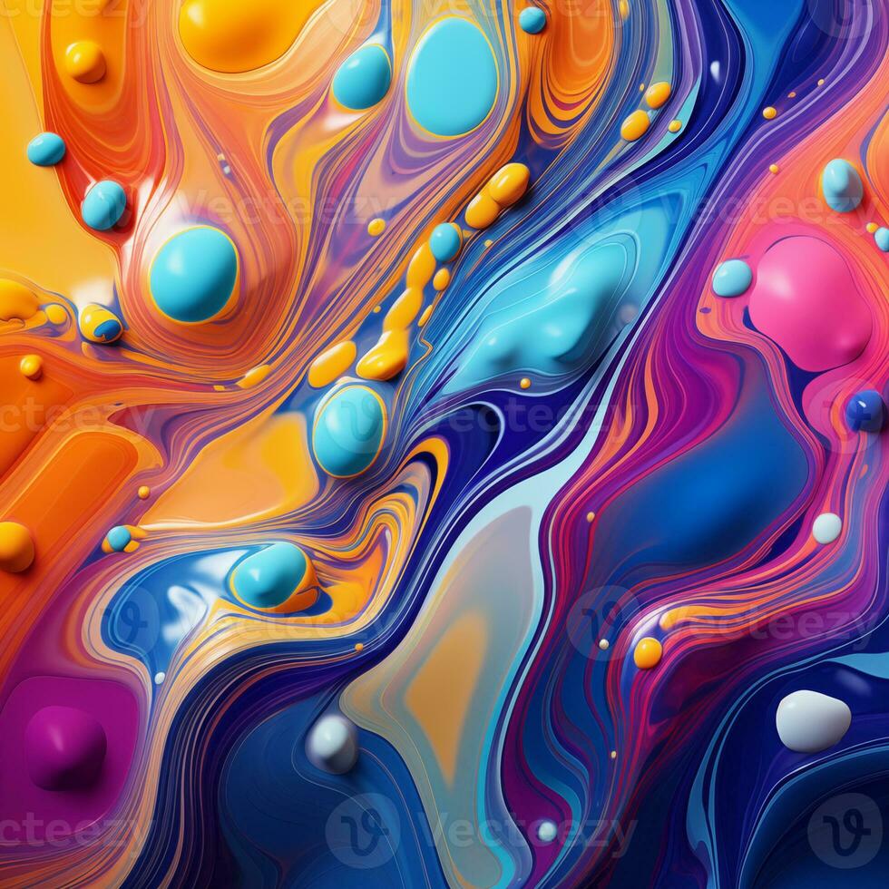 Colorful abstract liquid background, texture, acrylic, sublimation, banner, print. Generative AI photo