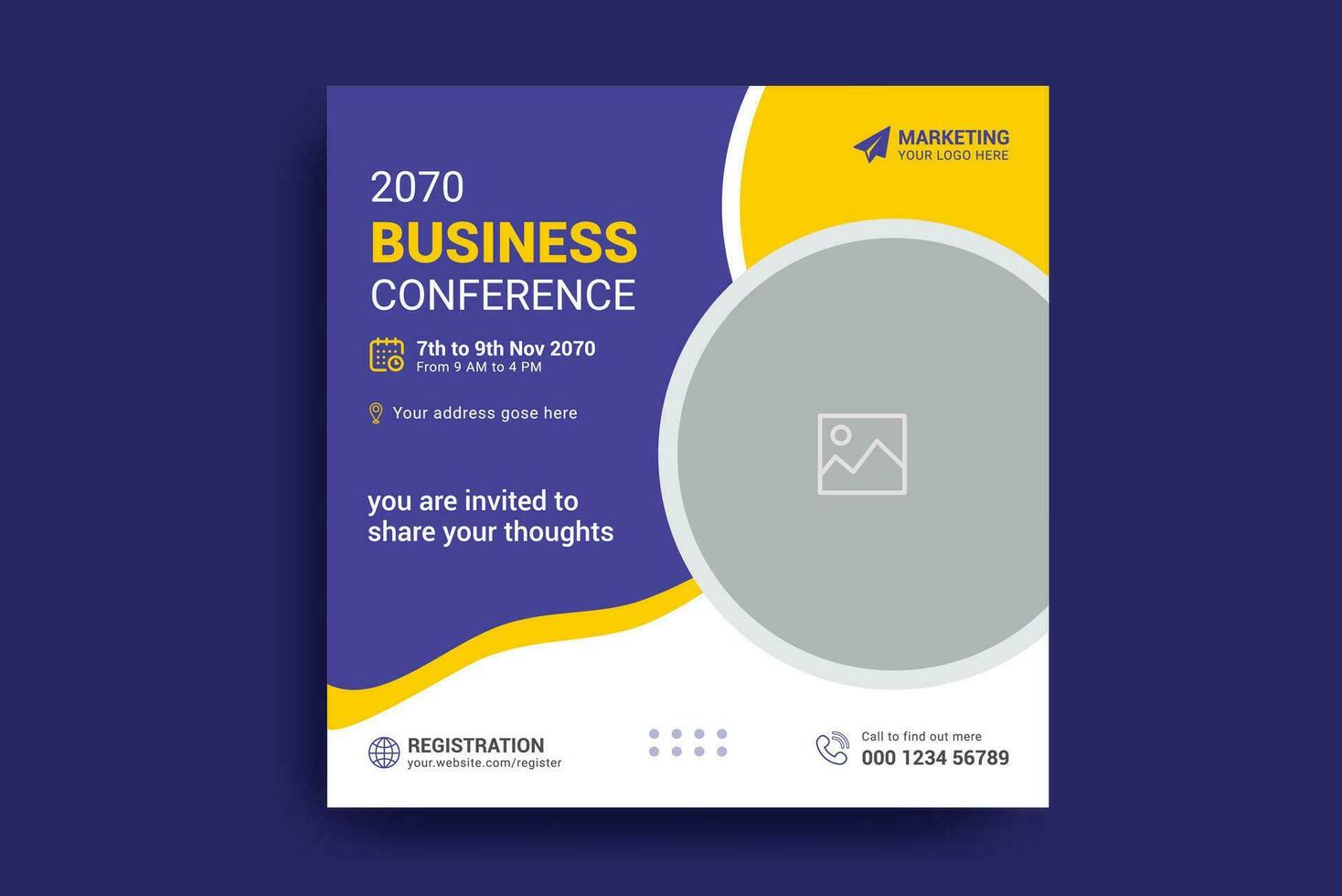 conference social media posts and banner design vector
