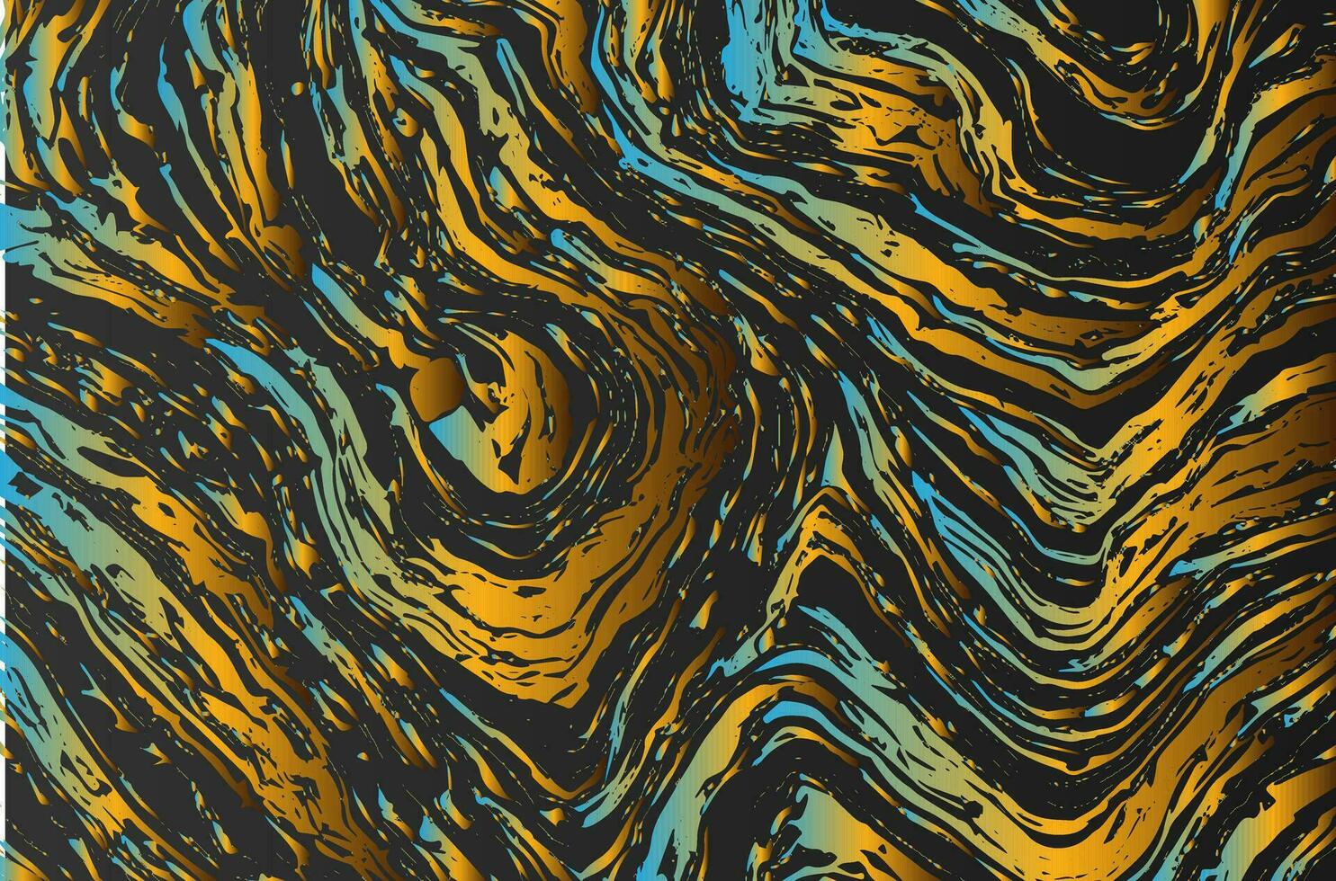 a black and gold marble pattern with blue and yellow swirls vector