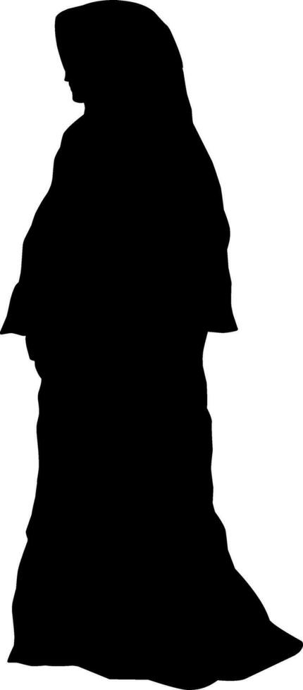 Woman muslim silhouette vector illustration. Woman muslim with hijab for eid mubarak. Ramadan design graphic in muslim culture and islam religion