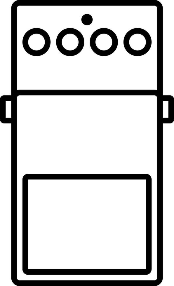 Audio studio flat icon logo. Guitar stomp box effect. Reverb distortion overdrive delay effect. Analog electric guitar effects. Volume level knob volume control. 4 knob guitar effect. input output vector