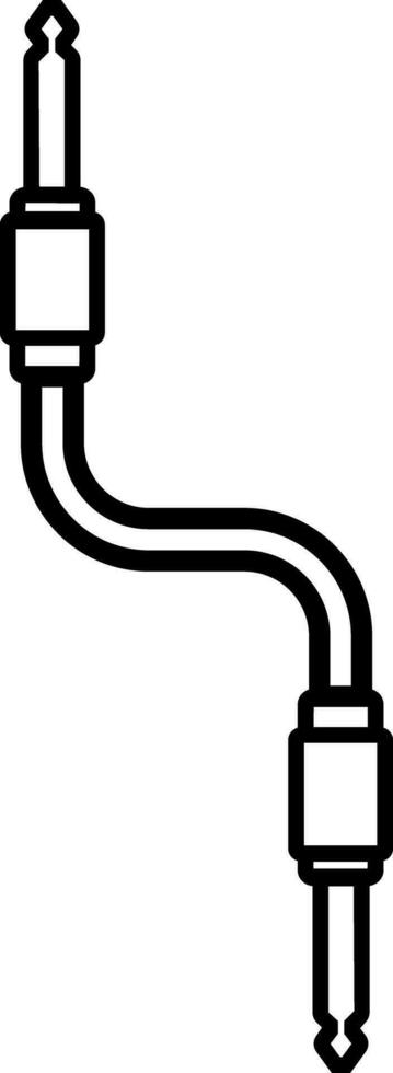 Audio studio flat icon vector. Audio aux jack cable connector musical instruments equipment. Two way power line. Short audio cable. vector