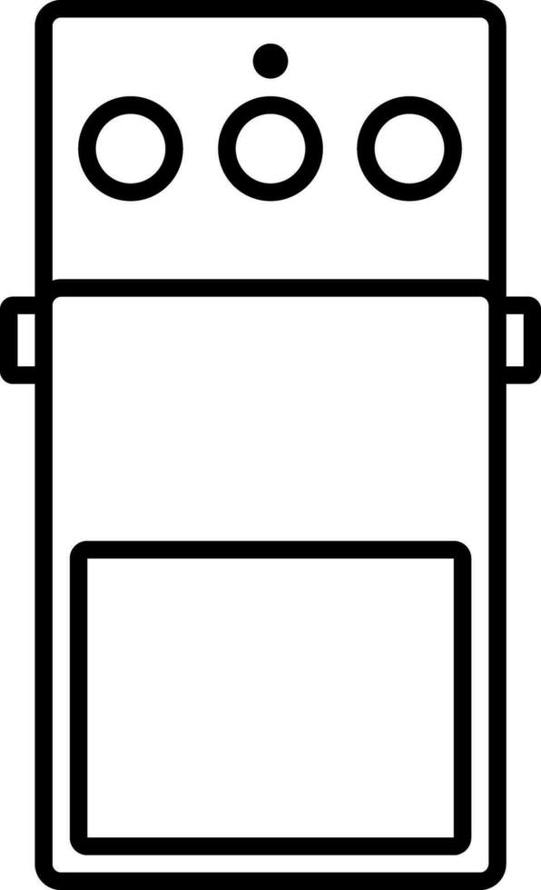Audio studio flat icon logo. Guitar stomp box effect. Reverb distortion overdrive delay effect. Analog electric guitar effects. Volume level knob volume control. 2 knob guitar effect. input output vector