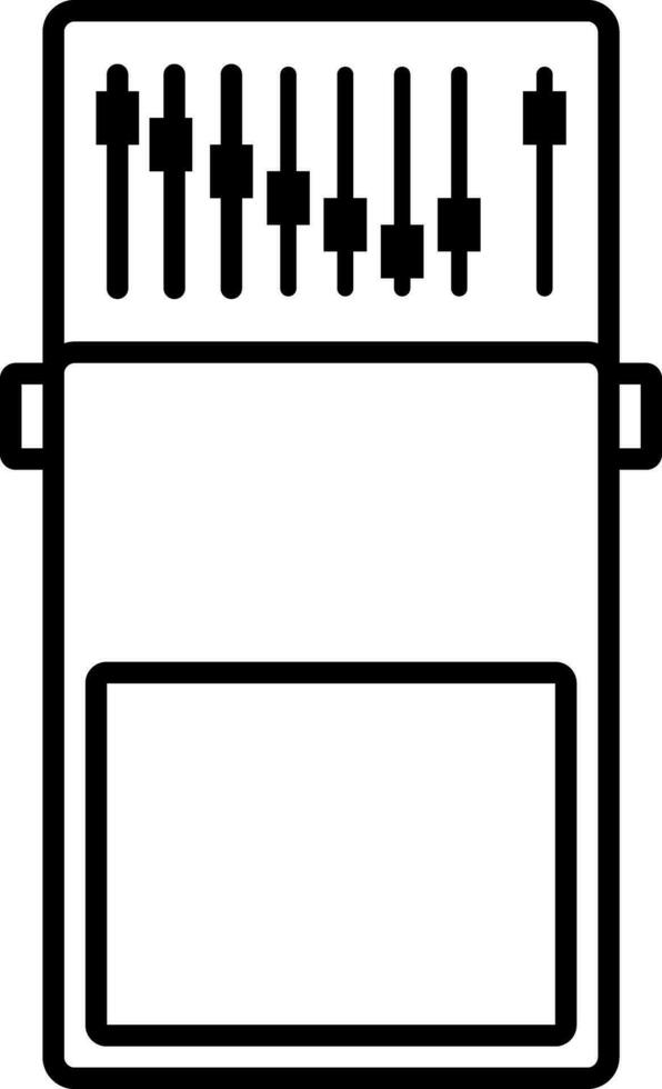 Audio studio flat icon logo. Guitar stomp box effect. Reverb distortion