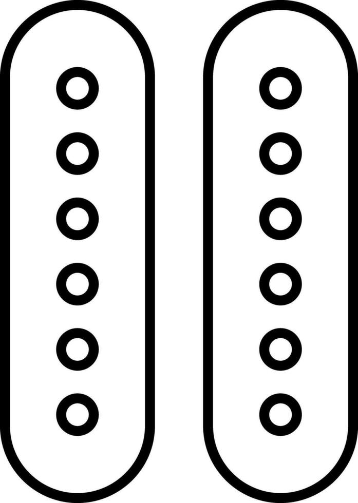 Audio studio flat icon logo. Guitar pick ups analog magnet electronic components. Dual double single coil humbucker electric guitar pickup vector