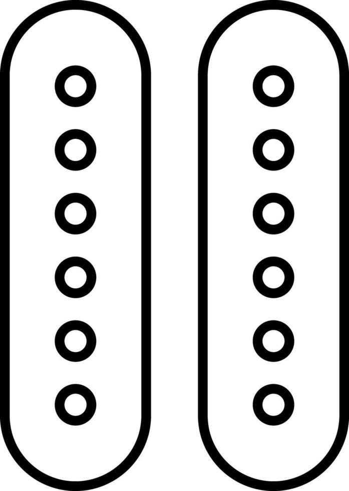 audio estudio plano icono logo. guitarra recoger UPS término análogo imán electrónico componentes doble doble soltero bobina humbucker eléctrico guitarra recoger vector