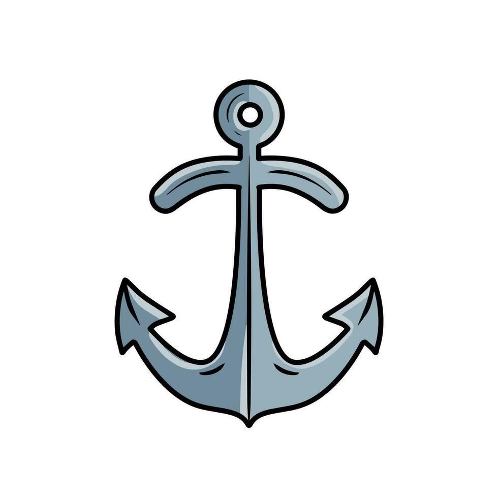 ancla para navegación bote, elemento de Oceano yate. marina Armada insignia. concepto de náutico marinero, Embarcacion y viajar. dibujos animados ilustración aislado en blanco vector