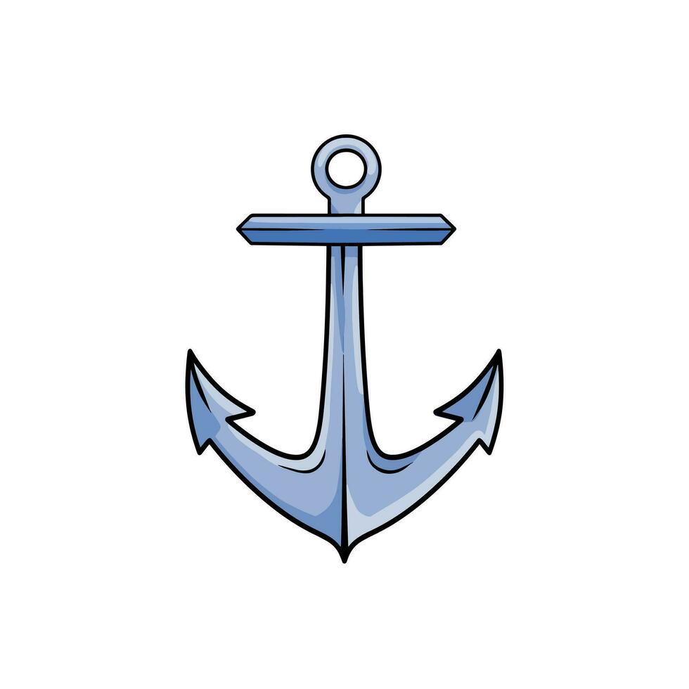 ancla para navegación bote, elemento de Oceano yate. marina Armada insignia. concepto de náutico marinero, Embarcacion y viajar. dibujos animados ilustración aislado en blanco vector