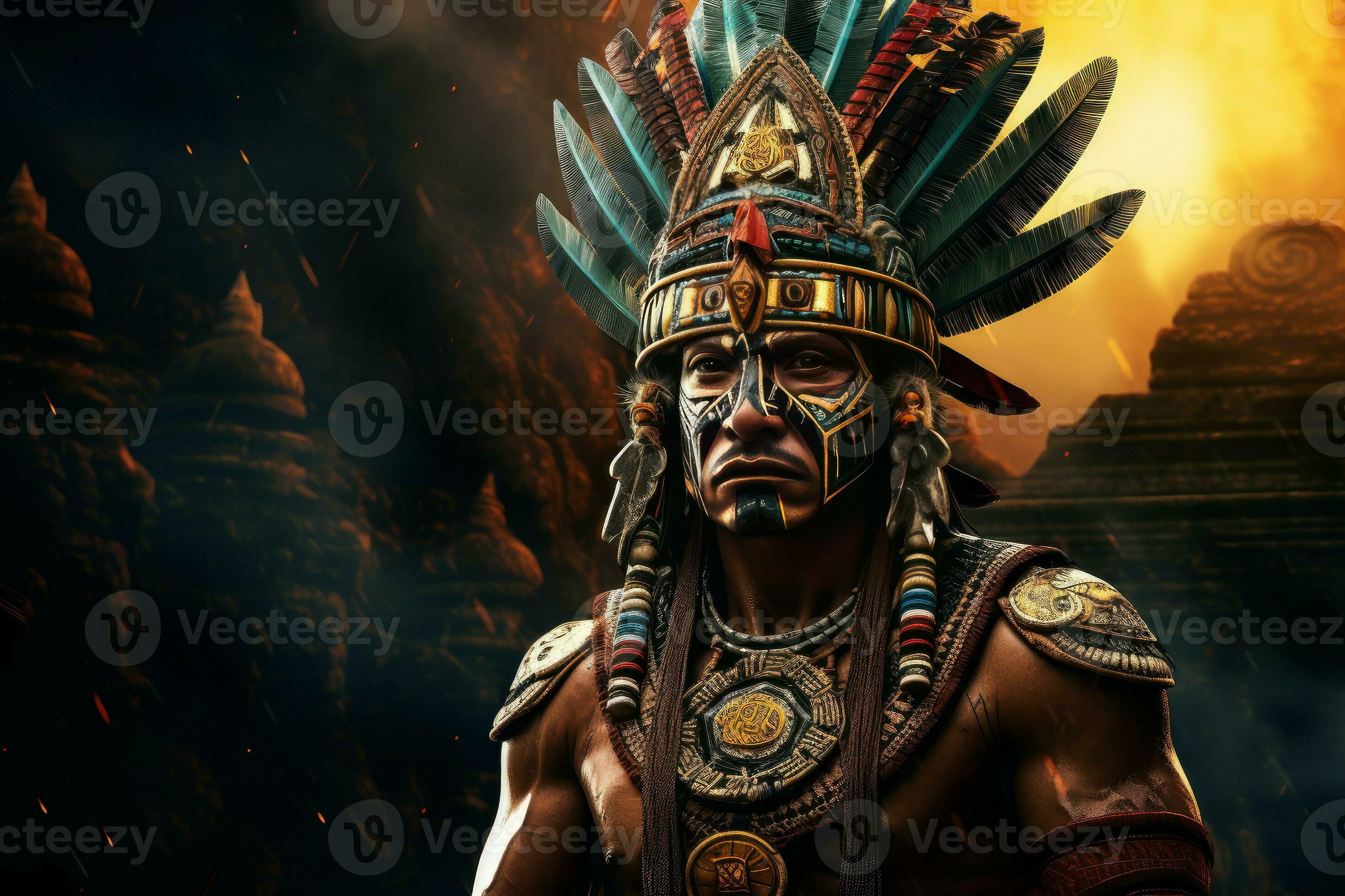 Aztec strong man old pyramid. Generate AI 33084805 Stock Photo at Vecteezy