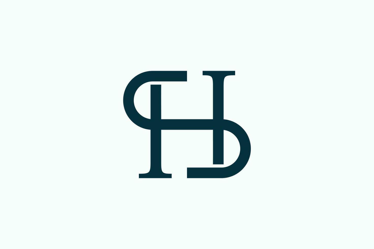 combination letter sh logo design with ambigram concept vector