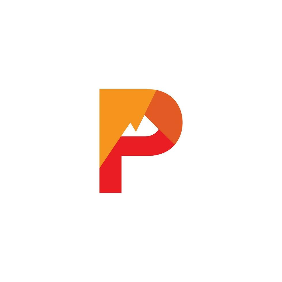 Monogram Letter P With Mountain Modern Initial Logo Design ,P linked circle uppercase monogram logo vector
