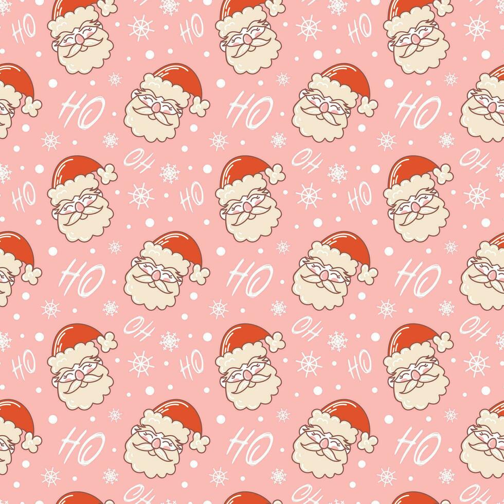 gracioso Papa Noel noel sin costura modelo. linda Navidad caracteres en retro dibujos animados estilo. para fondo de pantalla, tela, envase, antecedentes. vector