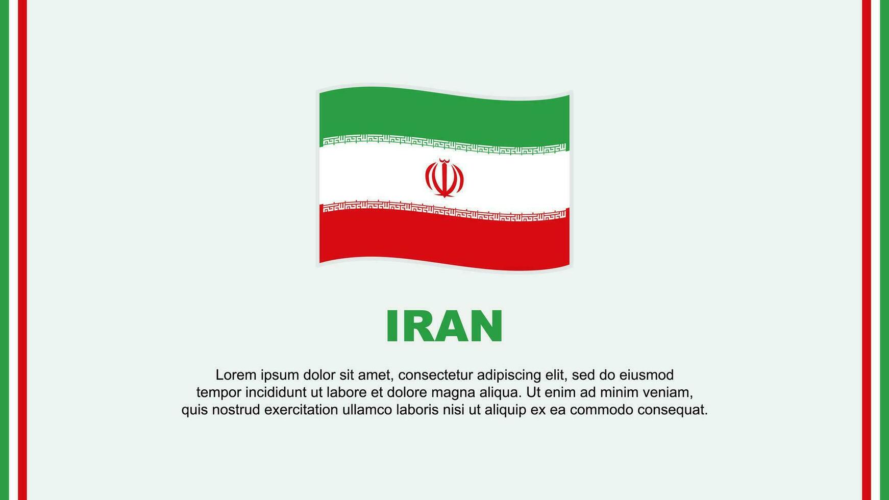 Iran Flag Abstract Background Design Template. Iran Independence Day Banner Social Media Vector Illustration. Iran Cartoon