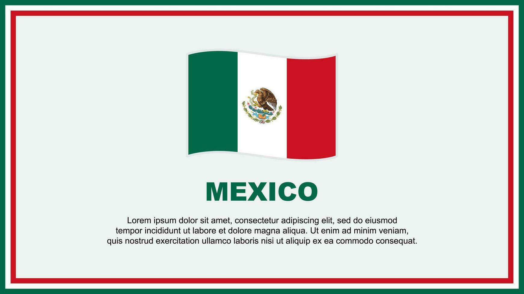 mexico bandera resumen antecedentes diseño modelo. mexico independencia día bandera social medios de comunicación vector ilustración. mexico bandera