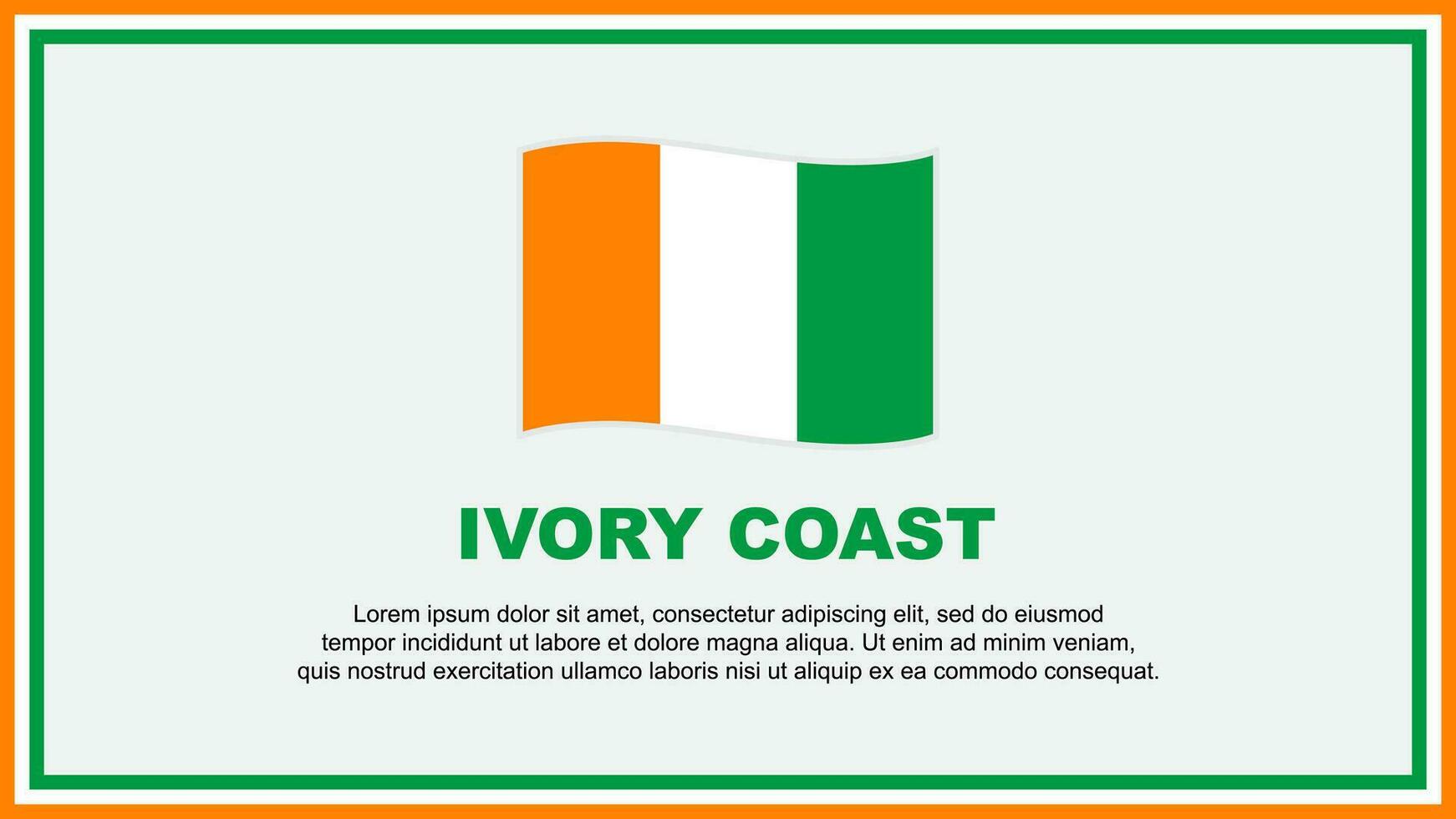 Ivory Coast Flag Abstract Background Design Template. Ivory Coast Independence Day Banner Social Media Vector Illustration. Ivory Coast Banner