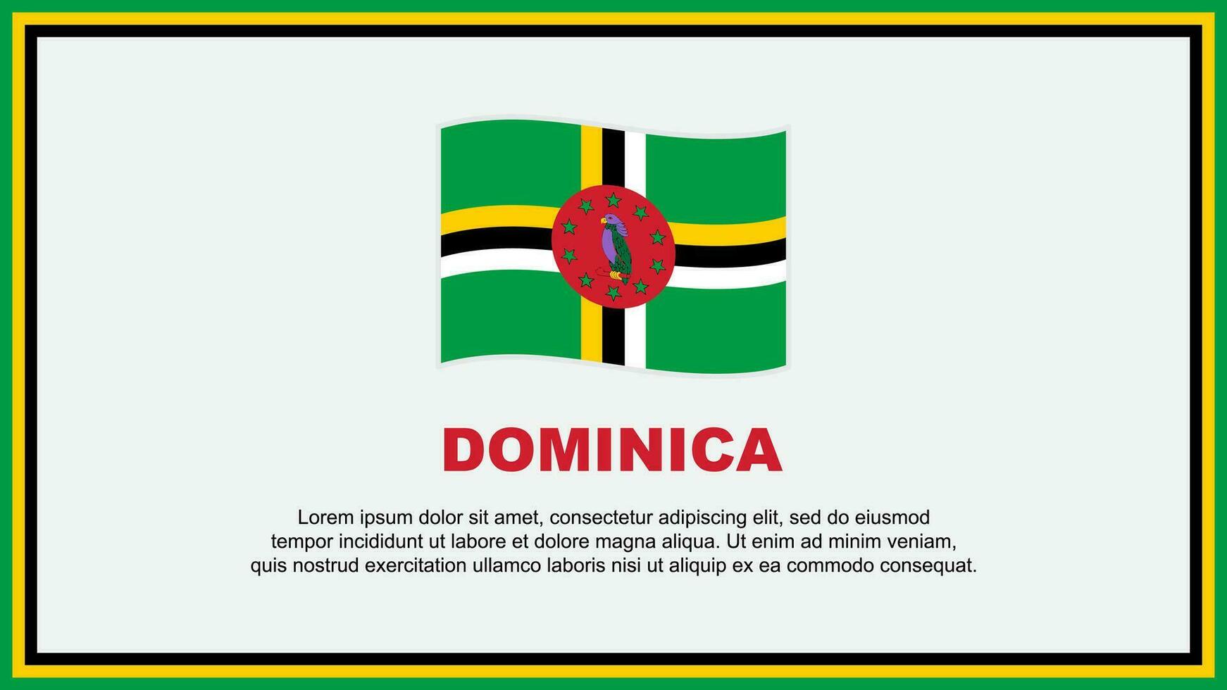 Dominica Flag Abstract Background Design Template. Dominica Independence Day Banner Social Media Vector Illustration. Dominica Banner