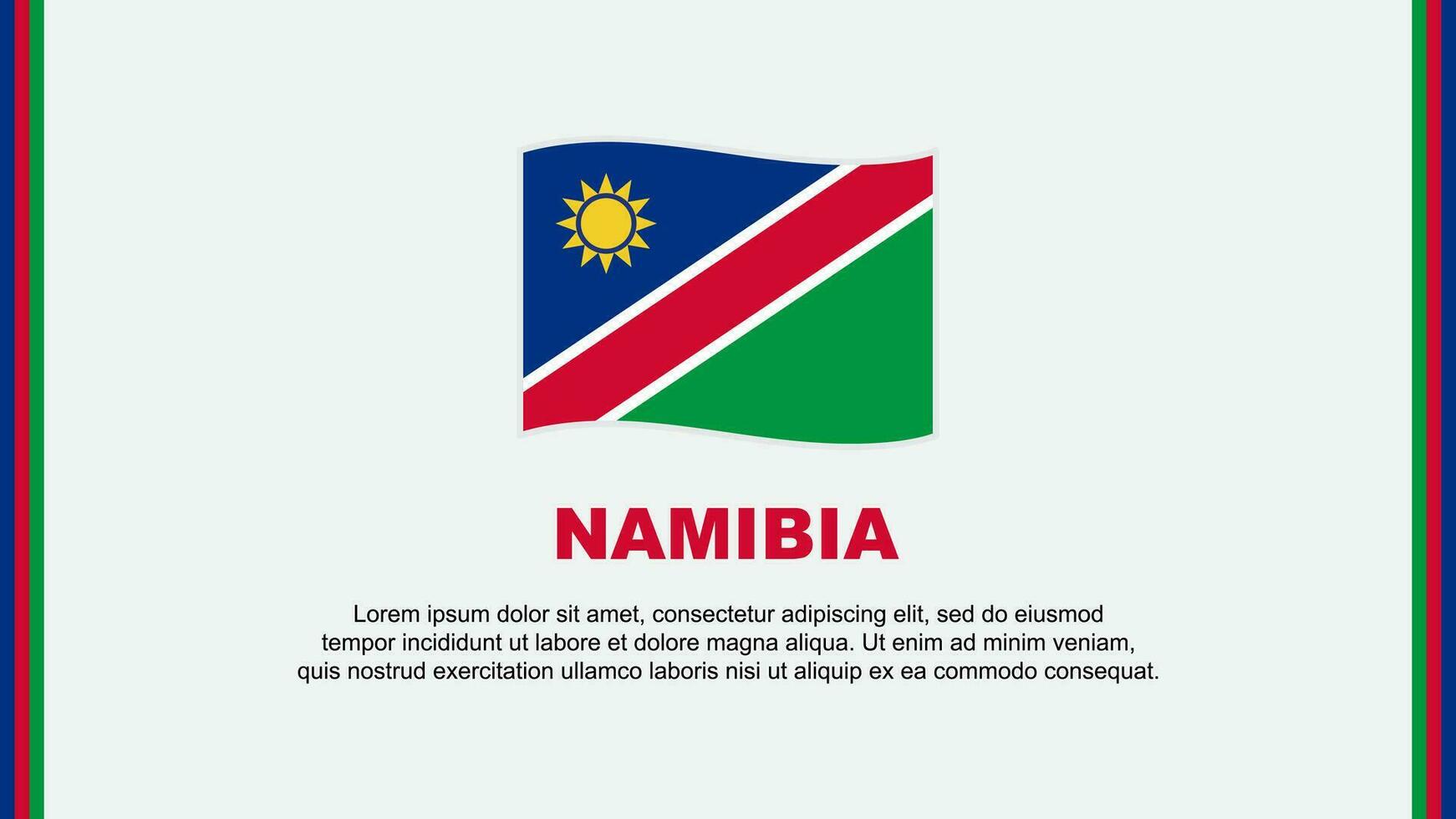 Namibia Flag Abstract Background Design Template. Namibia Independence Day Banner Social Media Vector Illustration. Namibia Cartoon