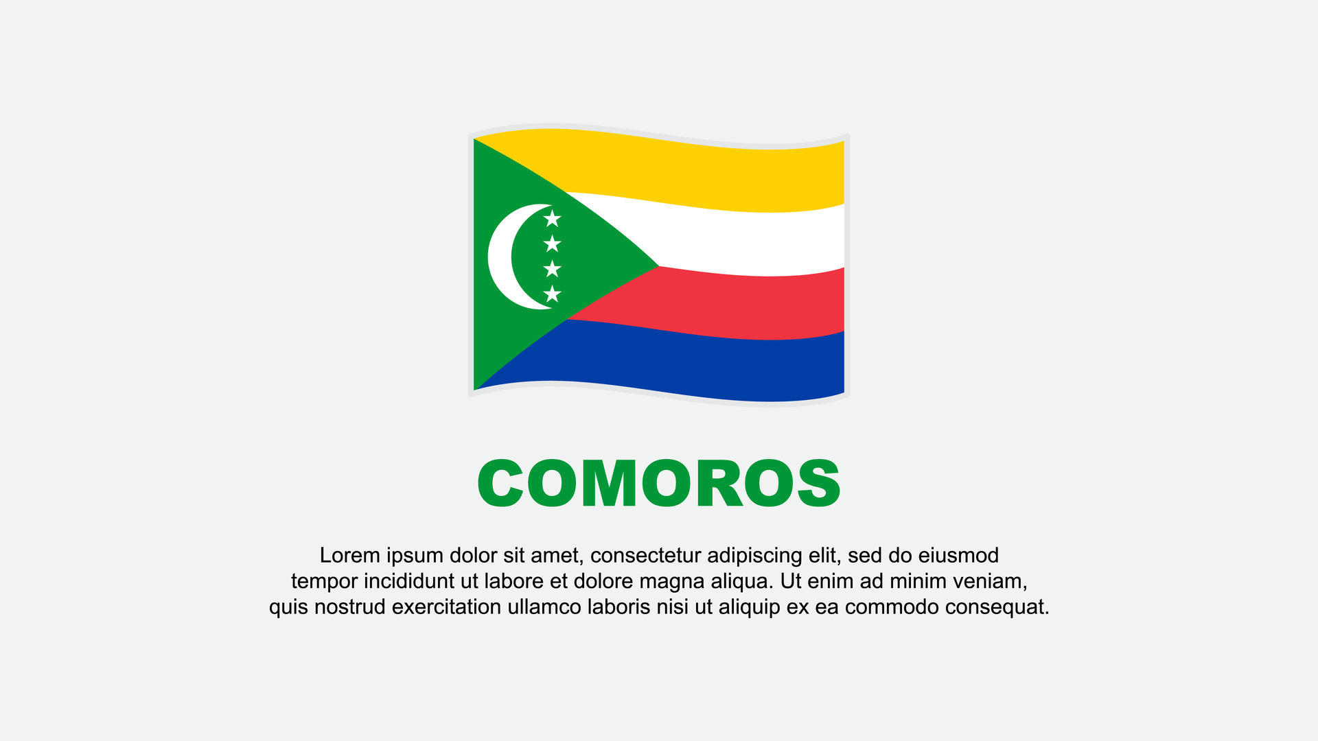 Comoros Flag Abstract Background Design Template. Comoros Independence