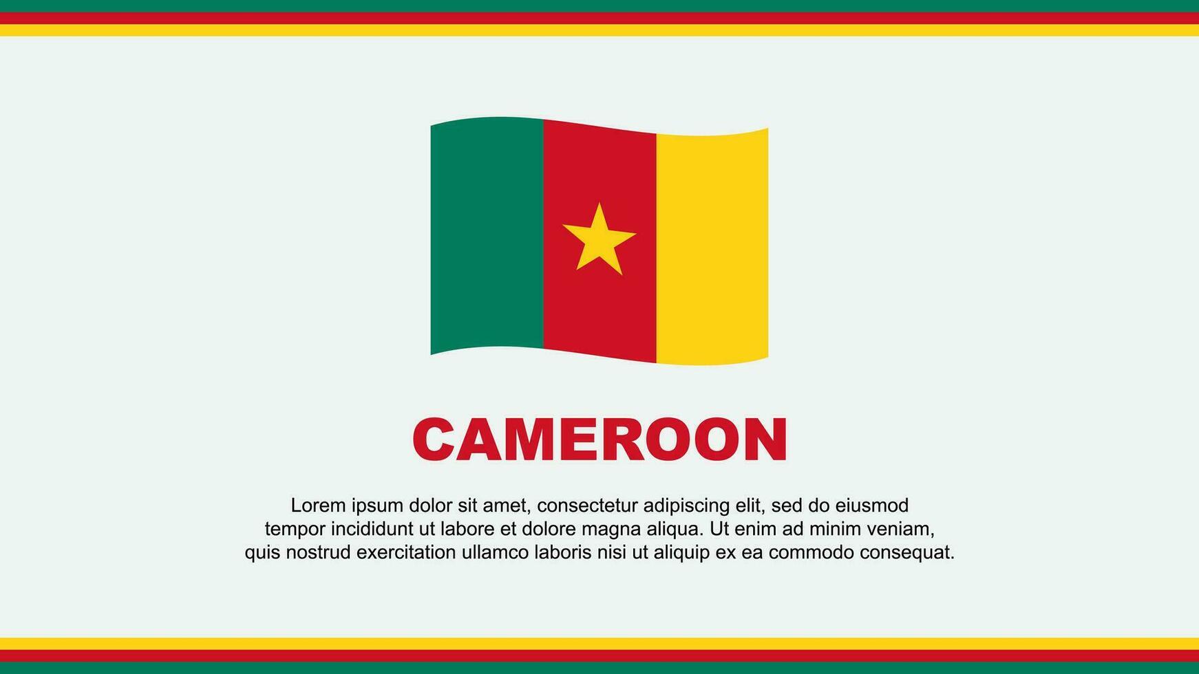 Cameroon Flag Abstract Background Design Template. Cameroon Independence Day Banner Social Media Vector Illustration. Cameroon Design