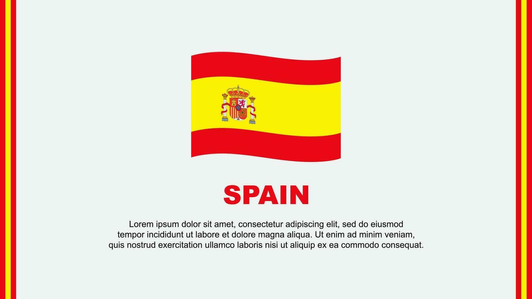 Spain Flag Abstract Background Design Template. Spain Independence Day Banner Social Media Vector Illustration. Spain Cartoon