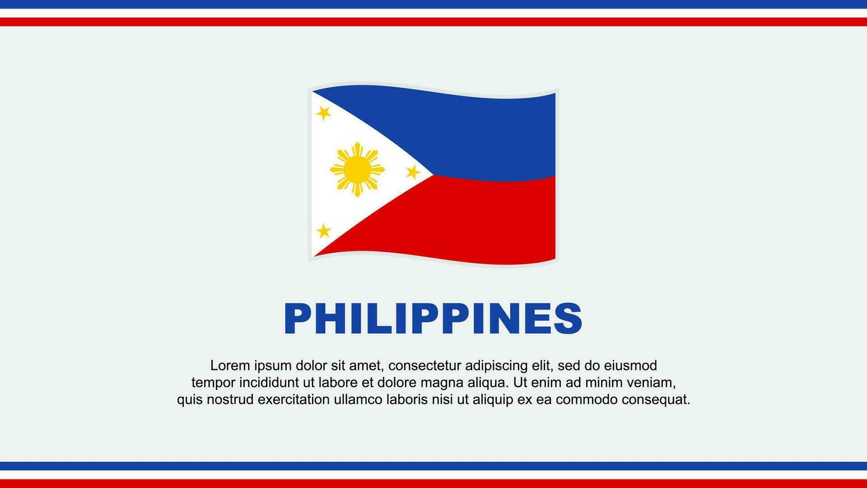 Philippines Flag Abstract Background Design Template. Philippines Independence Day Banner Social Media Vector Illustration. Philippines Design