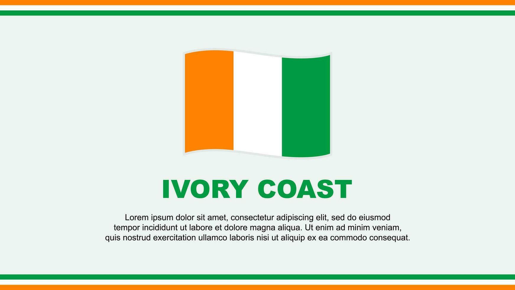 Ivory Coast Flag Abstract Background Design Template. Ivory Coast Independence Day Banner Social Media Vector Illustration. Ivory Coast Design