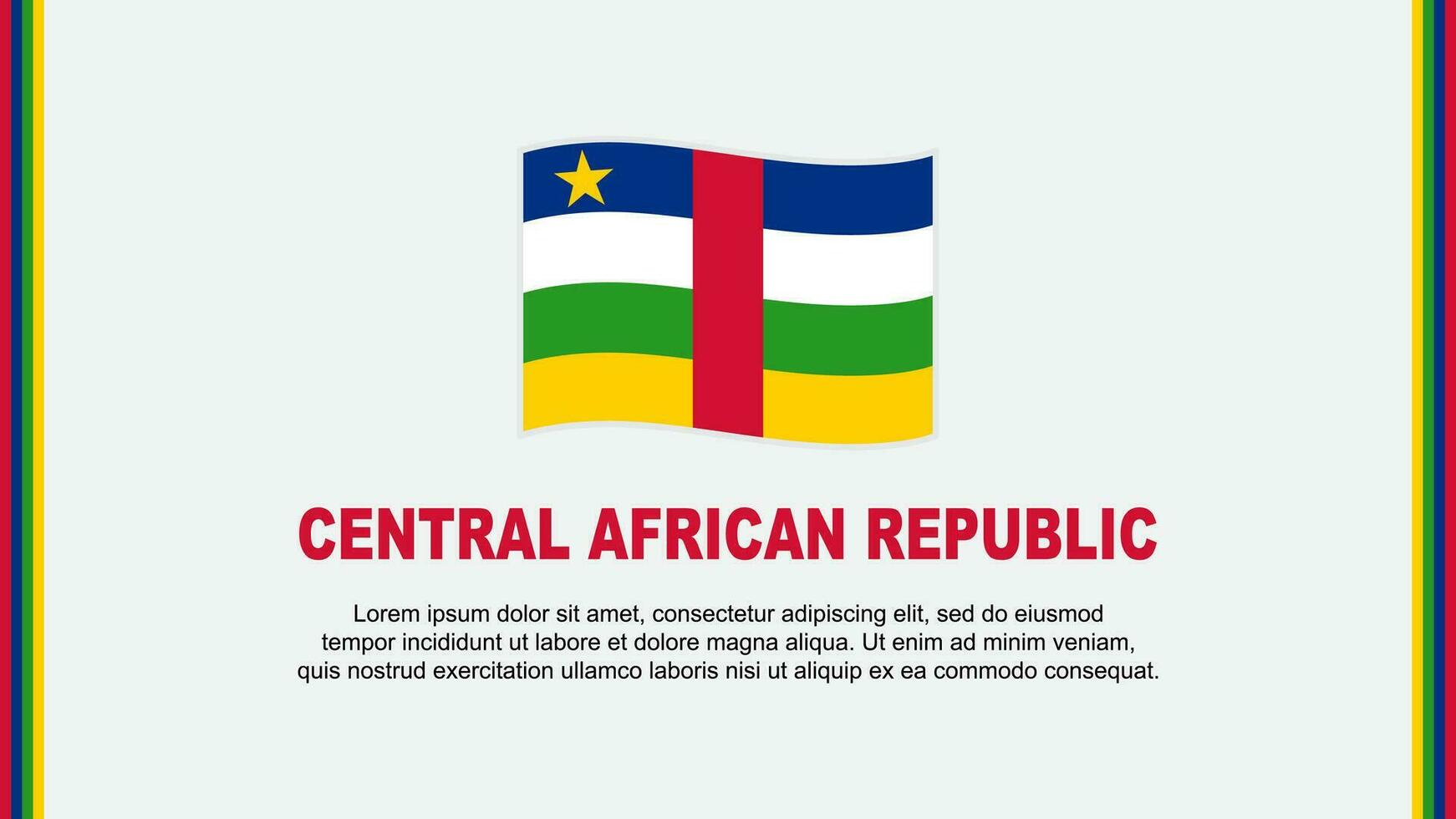 Central African Republic Flag Abstract Background Design Template. Central African Republic Independence Day Banner Social Media Vector Illustration. Cartoon