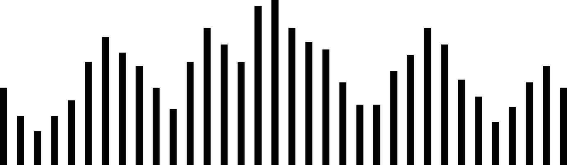 Radio Wave icon. Monochrome simple sound wave isolated on. Equalizer, Audio wave, Radio signal, medical, Music, Recording, Vector. Volume level symbols vector